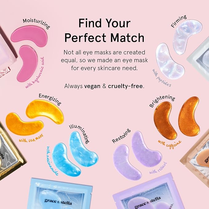 grace & stella Award Winning Under Eye Mask - Travel Size Toiletries - Bridal Shower Gifts - Gel Eye Patches for Dark Circles, Puffy Eyes, Wrinkles, Undereye Bags - Vegan - Self Care (6 Pairs, Gold)-VivaGrace Women