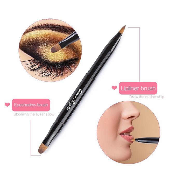 Retractable Lip Brush Concealer Makeup Dual End Travel Size Lipstick Brush With Cap-VivaGrace Women