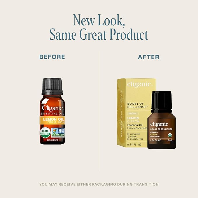 Cliganic USDA Organic Lemon Essential Oil, 100% Pure & Natural | Undiluted, for Aromatherapy, Household Cleaning | Non-GMO Verified (Packaging May Vary)-VivaGrace Women