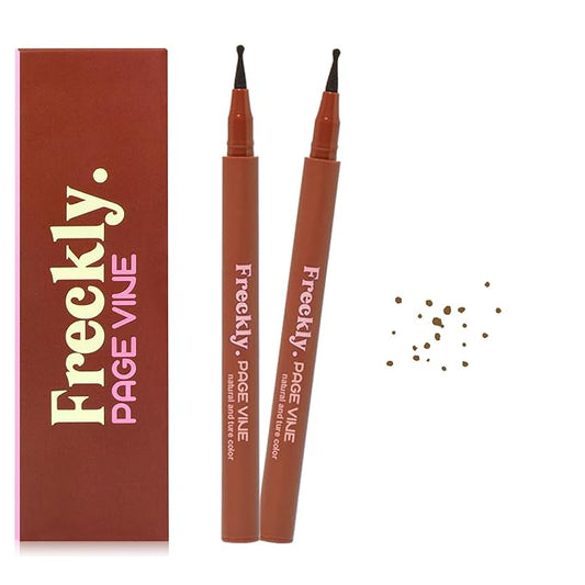 Freckle Pen,2 PCS Faux Freckle Stamp Waterproof,Fake Face Freckles Stain Makeup Long Lasting Quick Dry,Natural Lifelike Soft Dot Freck Pen 2PCS-02 Medium-VivaGrace Women
