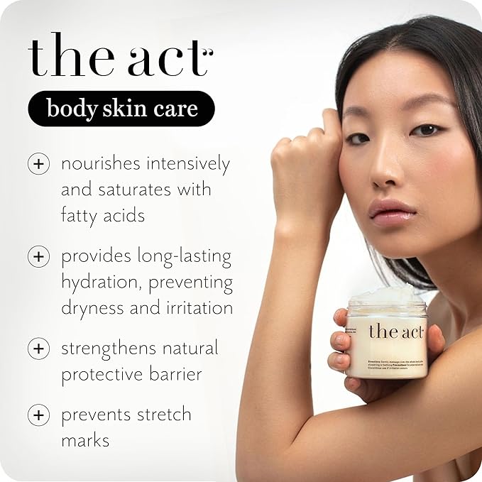 THE ACT Solid Coconut Body Butter – Organic Vegan Moisturizer with Shea & Almond Oils – Melts in Hands – Massage Balm for Dry Skin – Natural Skincare for Women & Men – 6 oz with Spatula-VivaGrace Women