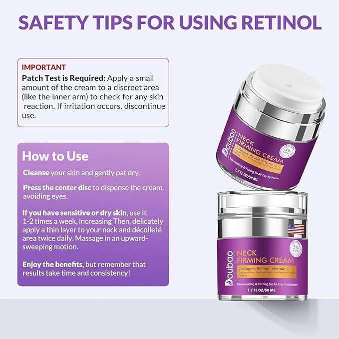 Advanced Neck Firming Cream – 3% Retinol & Hyaluronic Acid for Wrinkle Reduction, Lifting & Skin Tightening – Anti-Aging Moisturizer for Face, Neck & Décolleté – Deep Hydration, 1.7 FL OZ-VivaGrace Women