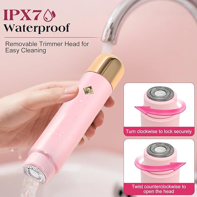 Electric Shaver & Bikini Trimmer for Women – 2-in-1 Design, Waterproof, Type-C Charging, Gentle on Sensitive Skin, Ideal for Travel and Daily Use, Pink-VivaGrace Women