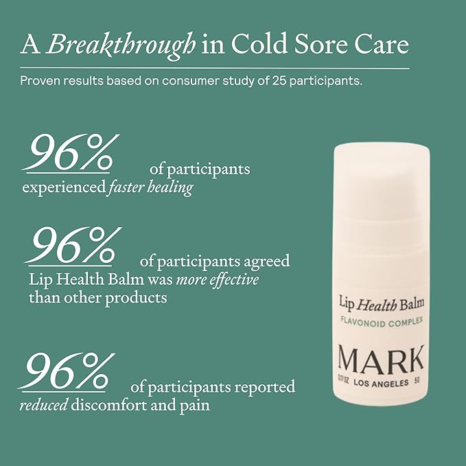 Lip Health Balm - Daily Cold Sore Relief & Recovery - Powered by 5 Plant Flavonoids & XDF Technology - Lightweight Hydrating Barrier Support for Lips - Soothing, Nurturing Formula, 5g-VivaGrace Women