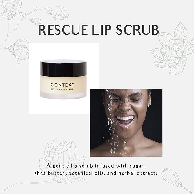 Context Skin Rescue Lip Scrub - sugar lip scrubs for nourishing essential lip care, Lip repair for soft lips, organic lip scrub, essential oils, ultra hydrating, lip moisturizer for very dry lips-VivaGrace Women