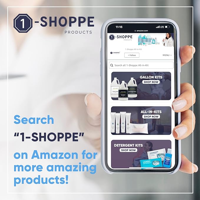 1-Shoppe Eco Botanics 10 Piece Ecobox All-In-Kit | White Tea and Honey Soap | 3 Shampoo, 2 Conditioner, 3 Body Wash & 2 Lotion | 10.14oz Hotel Soaps and Toiletries Bulk | Personal Care Products-VivaGrace Women