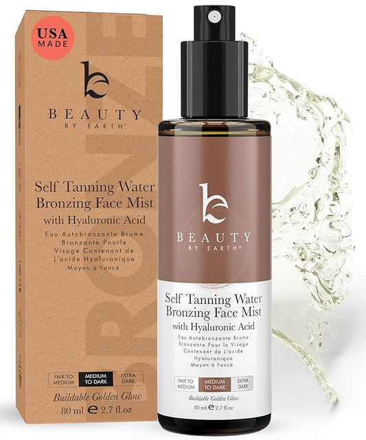Bronzing Face Tanner Spray Mist, Sunless Face Tanning Water, USA Made with Natural & Organic Ingredients-VivaGrace Women