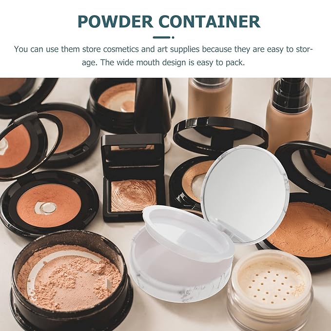EXCEART Makeup Powder Container Pressed Powder Box 2Pcs Compact Cosmetic Powder Containers Makeup Empty Loose Powder Boxes (Assorted Color) Makeup Powder Puff-VivaGrace Women