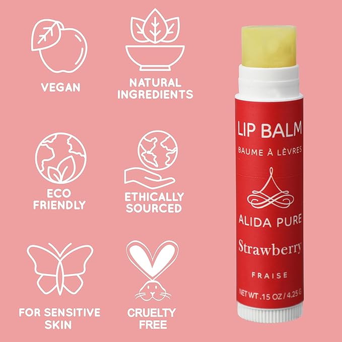 Vegan Lip Balm by PURE + SIMPLE Strawberry Set-VivaGrace Women