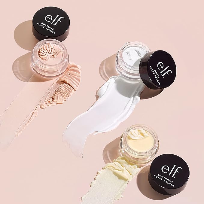 e.l.f. Cosmetics Putty Primer Trio, Includes Poreless Putty, Matte Putty & Luminous Putty, Travel Size, 0.14 Oz (4g) Each, 0.14 ounces, Count 3 ( Pack of 1)-VivaGrace Women