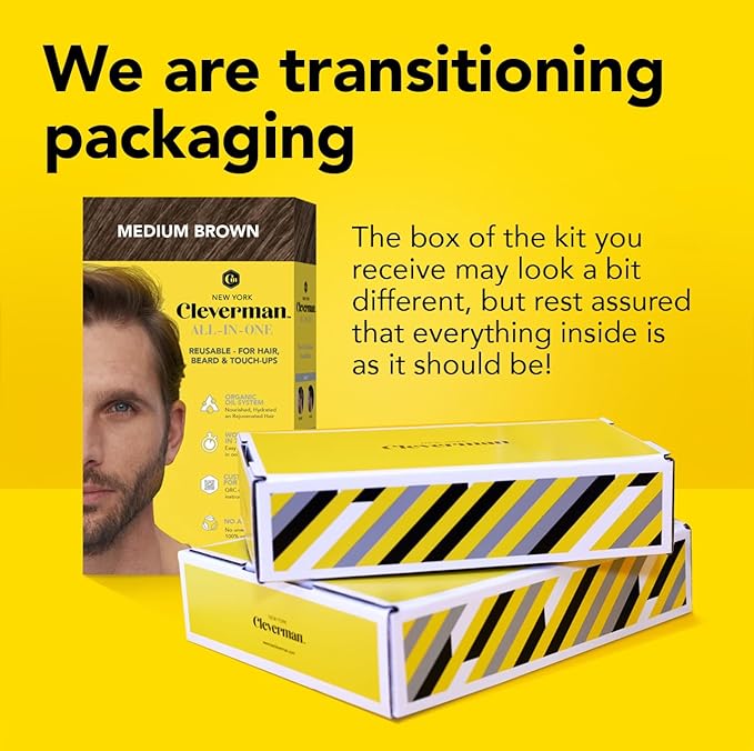 CLEVERMAN Jet Black Hair & Beard Dye for Men, All-in-One Reusable Kit - Permanent, Ammonia-Free, Professional-Quality and Natural-Looking Gray Coverage for Hair, Beard & Mustache-VivaGrace Women