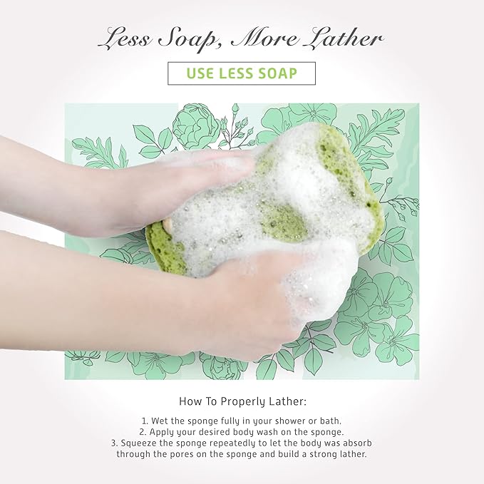 Spongentle Deep Cleansing Dual Texture Body Loofah Sponge, Vacuum Sealed, for Bath and Shower, for Gentle and Deep Exfoliation, Generous and Rich Lather, (Pack of 3)-VivaGrace Women