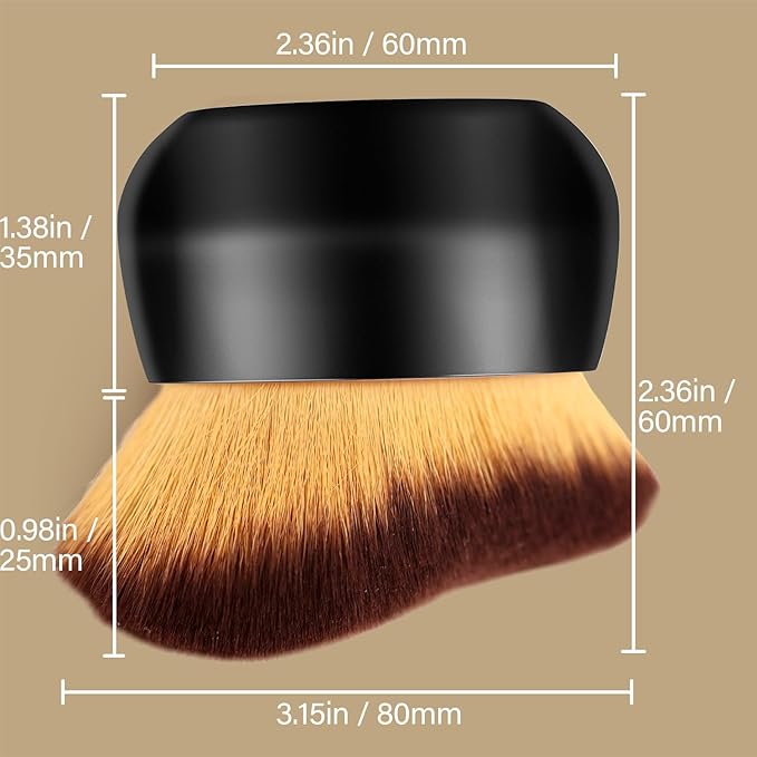 Extra Large Body Makeup Brush For Self Tanner, Leg Makeup &Bronzer Blend,75 mm Wide-headed Kabuki Brush Provides More Even& Pretty Application, Sunscreen Face& Back Makeup Brush, Wet& Dry Use- Black-VivaGrace Women