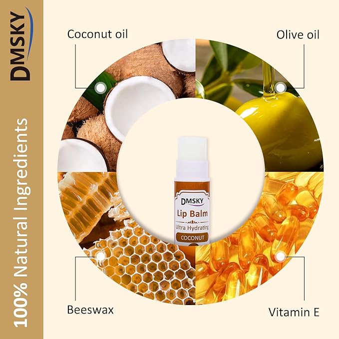 DMSKY 30 Pack Lip Balm, Natural Lip Balm Bulk with Vitamin E and Coconut Oil, Moisturizing Soothing Chapped Lips-15 Flavors-VivaGrace Women