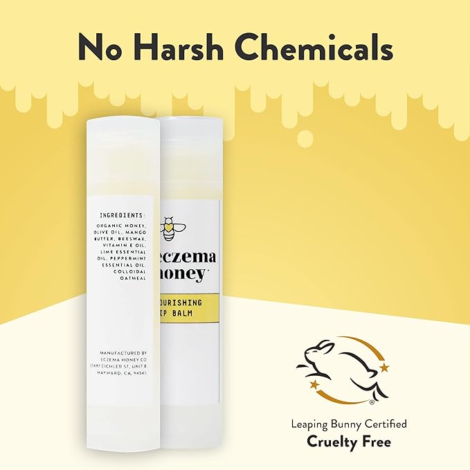 ECZEMA HONEY Nourishing Lip Balm - Organic Chapstick for Sensitive Skin - Daily Lip Moisturizer for Very Dry Lips - Mango Butter & Honey Lip Balm - Natural Lip Care Products (1 Ct)-VivaGrace Women