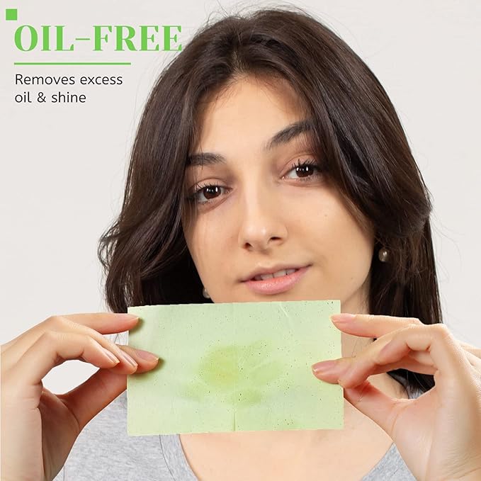 Oil Blotting Sheets for Face - Green Tea,26% Larger,3pk/300 Natural Blotting Paper for Oily Skin,Makeup Friendly Oil Absorbing Sheets,Easy To Grab One-VivaGrace Women