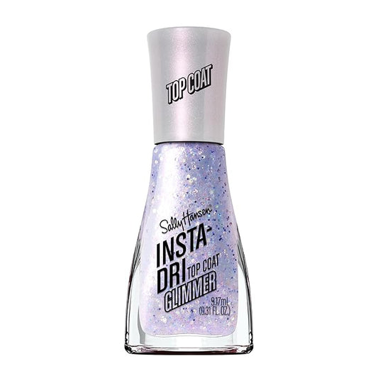 Sally Hansen Insta-Dri, Glimmer Top Coat, Quick Dry, Long Lasting, Sheer, Shimmery Purple Nail Polish