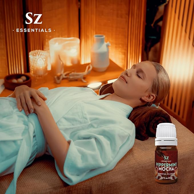 Peppermint Mocha Premium Essential Oil for Diffuser 100% Pure Essential Undiluted Oil - Extracted from Peppermint, Coffee, Cocoa with Vanilla Overtones - Plant Based - 0.17 Fl Oz (5ml)-VivaGrace Women