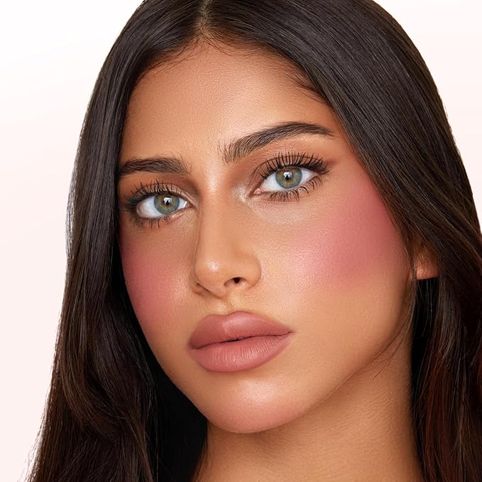 Boobeen Loose Blush Powder Air Cushion Blush, Face Blusher Cheeks Powder, Natural Highly Pigmented Soft Blush Makeup Long Lasting, Matte Finish-VivaGrace Women