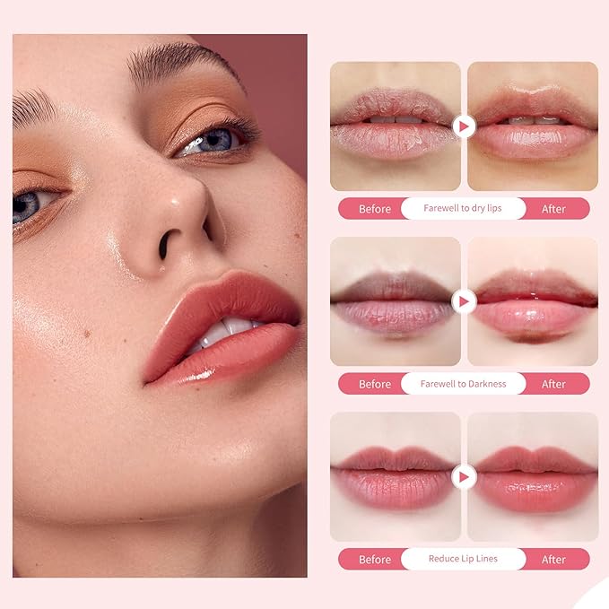 Lip Sleeping Mask Overnight Moisturizer Balm, Berry Lip Mask, Day and Night Repair Lip Balm for Improves Dryness Cracked, Moisturize Nourish Lip Scrubs Exfoliate Reduce Lip Lines (3pack)-VivaGrace Women