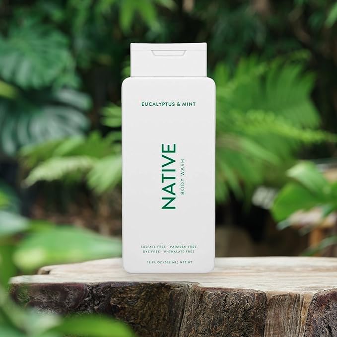 Native Body Wash Contains Naturally Derived Ingredients | For Women & Men, Sulfate, Paraben, & Dye Free Leaving Skin Soft and Hydrated | Eucalyptus & Mint 18 oz - 2 Pk-VivaGrace Women