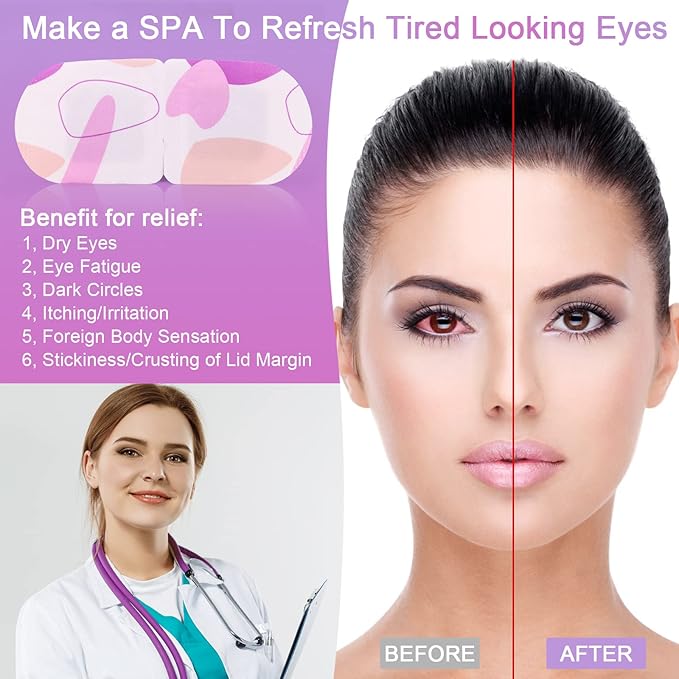 Steam Eye Mask for Dry Eyes, 18-Packs Eye Mask for Dark Circles and Puffiness, Self Heating Gentle Steam Warm Eye Mask for Relief Eye Fatigue, Lavender Scents-VivaGrace Women