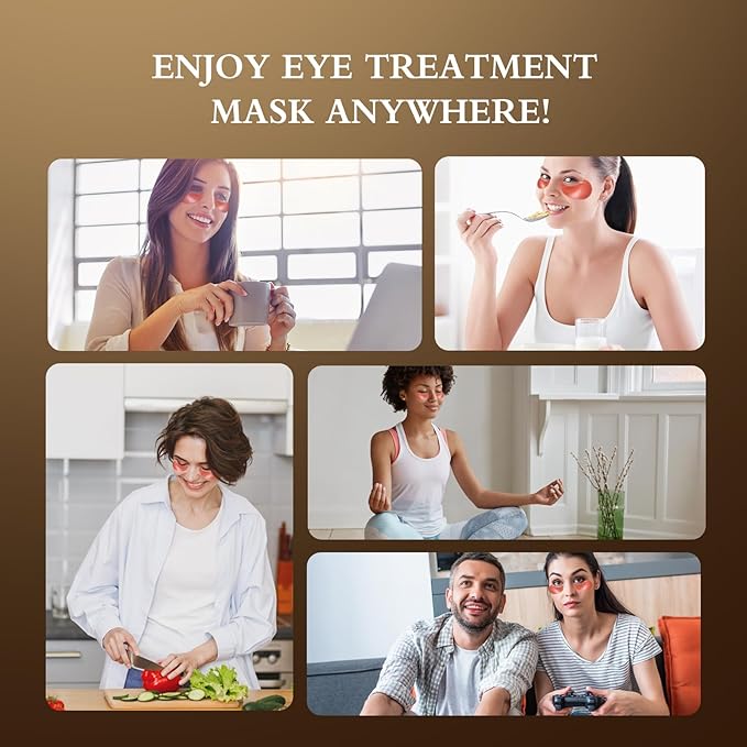 Caffeine Brightening Eye Masks - Under Eye Patches for Dark Circles, Eye Bag, Wrinkle, Puffiness with Hyaluronic Acid - Hydrating Eye Masks for Women and Men, Less Tired-VivaGrace Women