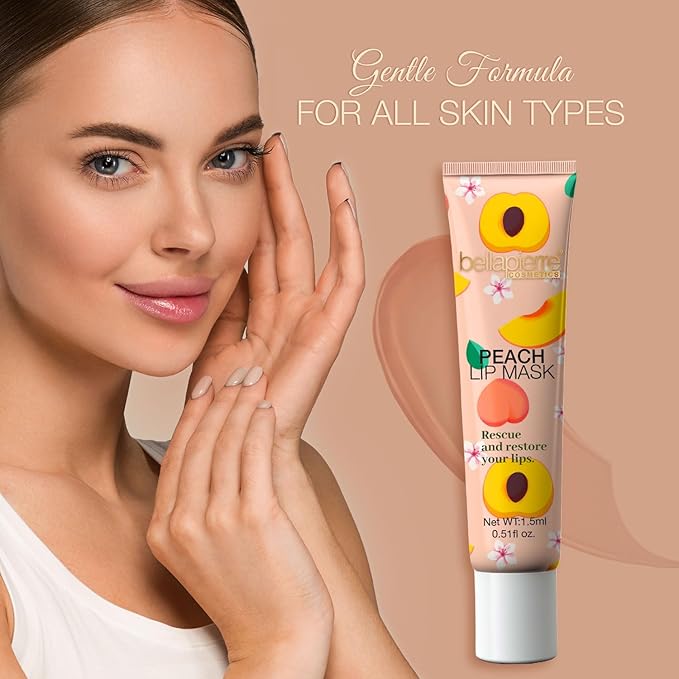 bellapierre Cosmetics Peach Lip Mask | Lip Plumping Mask with Hyaluronic Acid | Moisturizing Lip Balm for Daily Use-VivaGrace Women