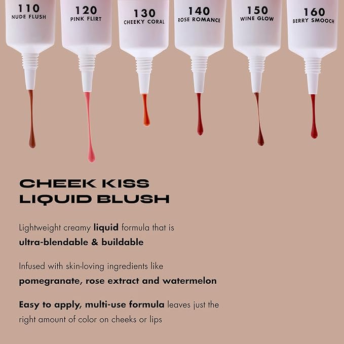 Milani Cheek Kiss Liquid Blush Makeup - Blendable & Buildable Cheek Blush, Lightweight Liquid Blusher and Cheek Color-VivaGrace Women
