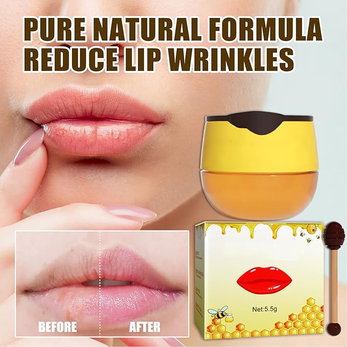 Lip Sleeping , 2PCS Lip Balm Honey Pot, Propolis Moisturizing Honey Lip Lip Balm, Hydrating & Prevention Dry and Cracked Lip Scrubs Exfoliator-VivaGrace Women