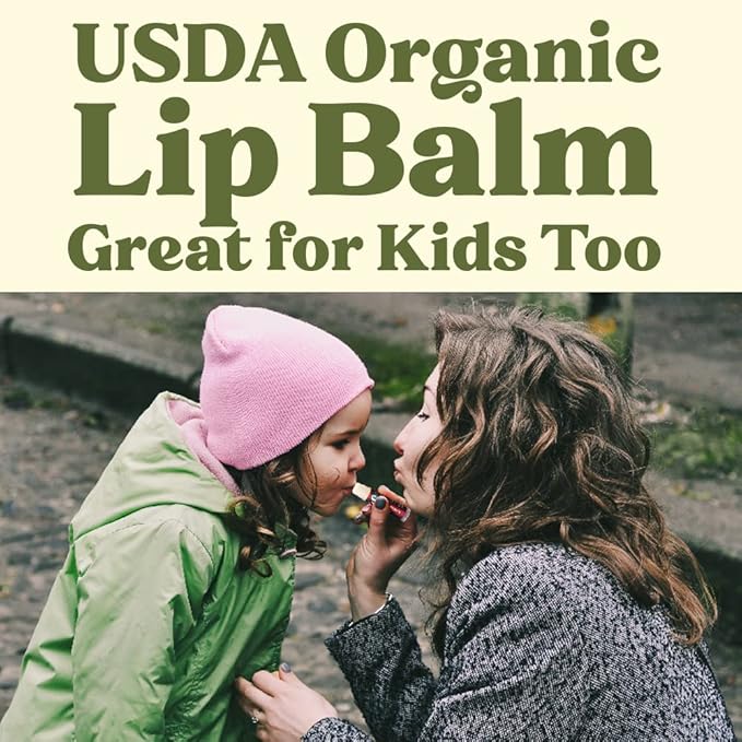 USDA Organic Lip Balm 6-Pack by Earth's Daughter - Fruit Flavors, Beeswax, Coconut Oil, Vitamin E - Best Lip Repair Chapstick for Dry Cracked Lips - Moisturizing Lip Care-VivaGrace Women