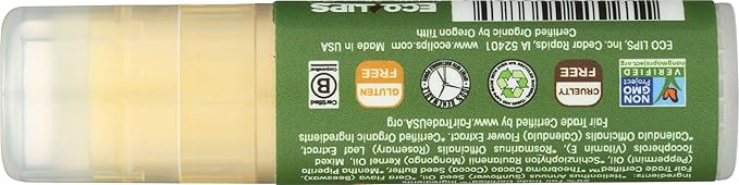 Eco Lips Organic Mongo Kiss Peppermint Lip Balm, USDA Certified Organic, 0.25 Ounce (Pack of 15)-VivaGrace Women