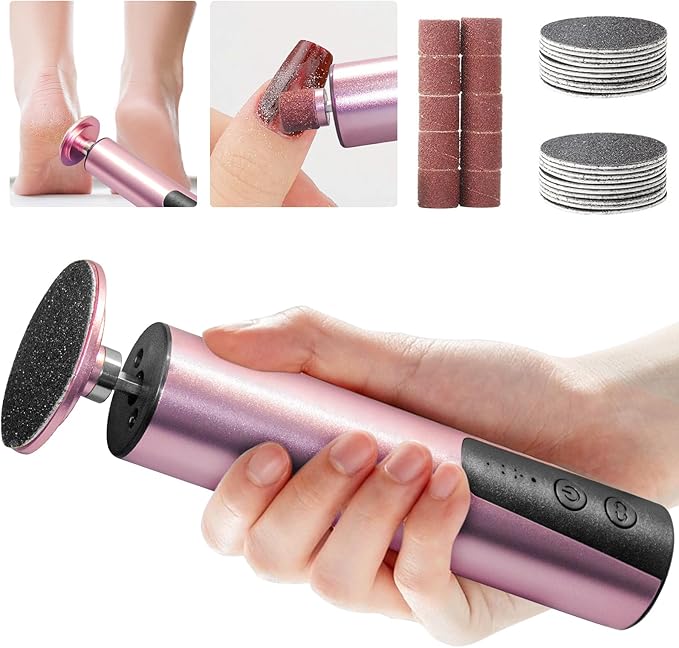 Electric Callus Remover,CHNYNJN Foot File Grinder Tool with Speed Controller and 20pcs Replacement Sandpaper and 10 Sand Rings Disk for Men Women Dead Dry Crack Skin Calluses-VivaGrace Women