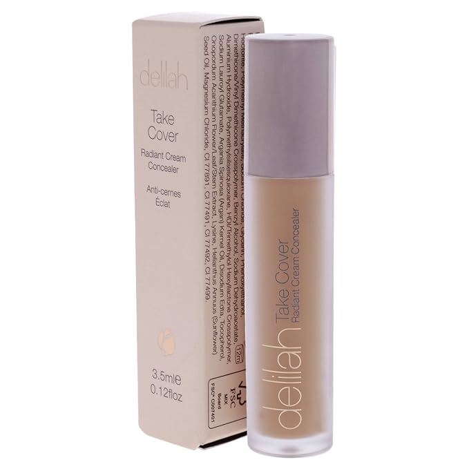 delilah - Take Cover Radiant Cream Concealer - Chashmere - Blendable, Hydrating, Long-Lasting, Light Reflecting, Imperfections Corrector - Enriched with Vitamin E - Medium to Full Coverage - 0.12 Oz-VivaGrace Women