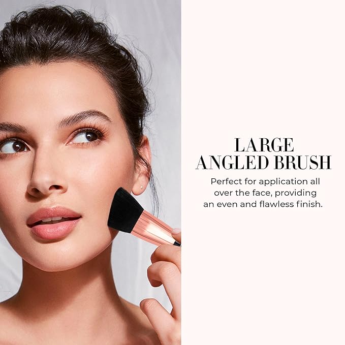 LUMINESS Dual-Sided Angled Buffing Brush - Cruelty-Free Synthetic Bristles Ideal for Foundation & Primer - Soft Fibers Gives Silky Touch on Skin & Creates Flawless Base with Perfect Finish-VivaGrace Women