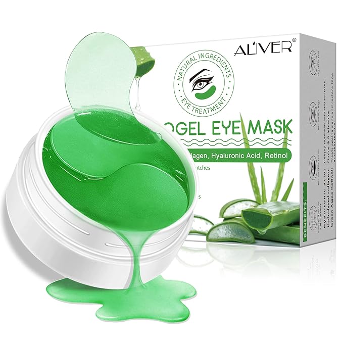 Aloe Veoe Eye Patches,Hydrogel Under Eye Masks for Dark Circles,Anti Wrinkle Treatment,Under Eye Gel Pads,Eye Mask for Puffy Eyes, Skincare,Hydrating | 60 Pieces/30 Pairs-VivaGrace Women