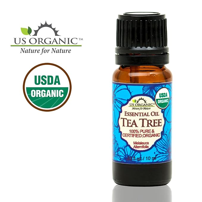 US Organic 100% Pure Tea Tree Essential Oil - USDA Certified Organic, Steam Distilled, Sourced from South Africa, Undiluted, Non-GMO (10 ml (Pack of 1))-VivaGrace Women