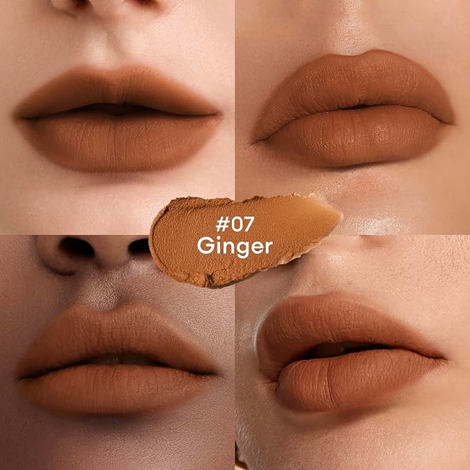 ITY Velvet Matte Finish Lip Stain-Mousse Textured Lip Clay, Red Shade, Conceals Lip Lines, Rich Pigment Lip Tint Lipsticks,0.14 oz (4g) in Berrylicious, Ginger.-VivaGrace Women