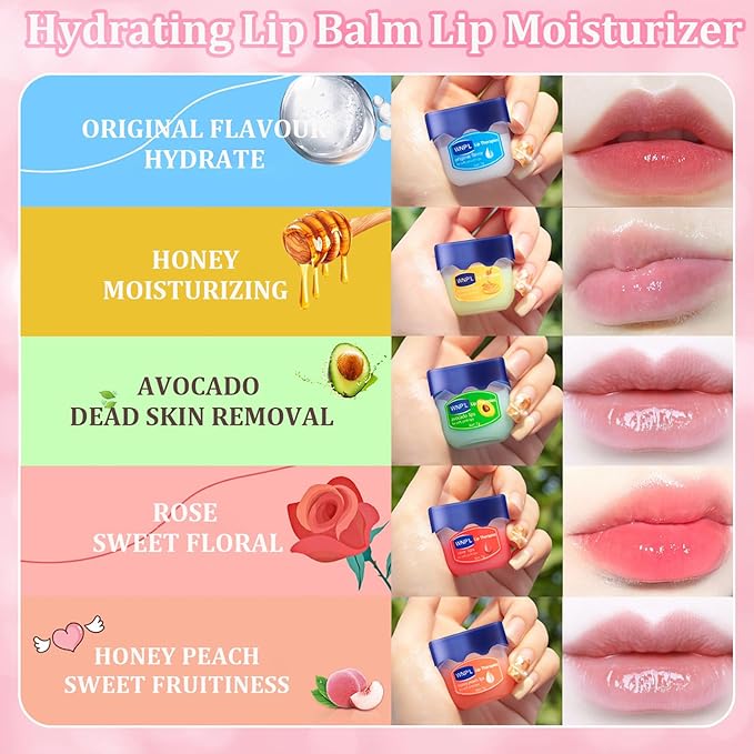 Lip Balm Set, 6Pcs Fruit Moisturizing Lip Balm, Lip Moisturizer Tinted Lip Balm, Hydrating Lip Balm For Reduce Lip Wrinkles, Dead Skin, Dry & Chapped, Cute Lip Balm Set For Women-VivaGrace Women