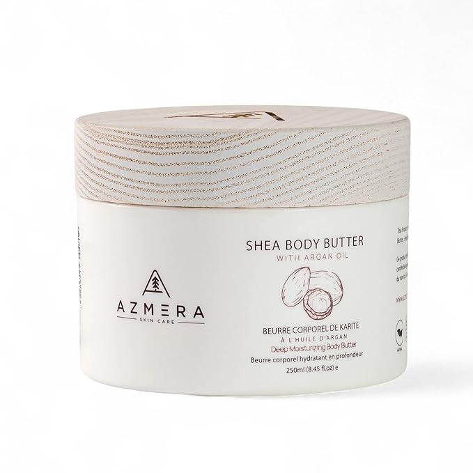 AZMERA Handcrafted Whipped Shea Body Butter – Unscented Moisturizer for Dry, Sensitive Skin with Argan Oil & Vitamin E – Vegan, Non-Greasy Whipped Body Butter for Women & Men – 8.82 oz-VivaGrace Women