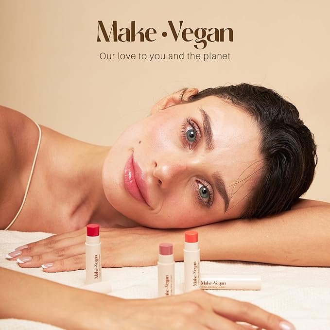 Vegan Tinted, Lip Moisturizer Gifts Sets & Hydrating Lip Balm Set, Natural Lip Balm for Dry Cracked with Argan Oil, Sunflower Oil and Hyaluronic, Not Tested on Animals (3 Packs)-VivaGrace Women