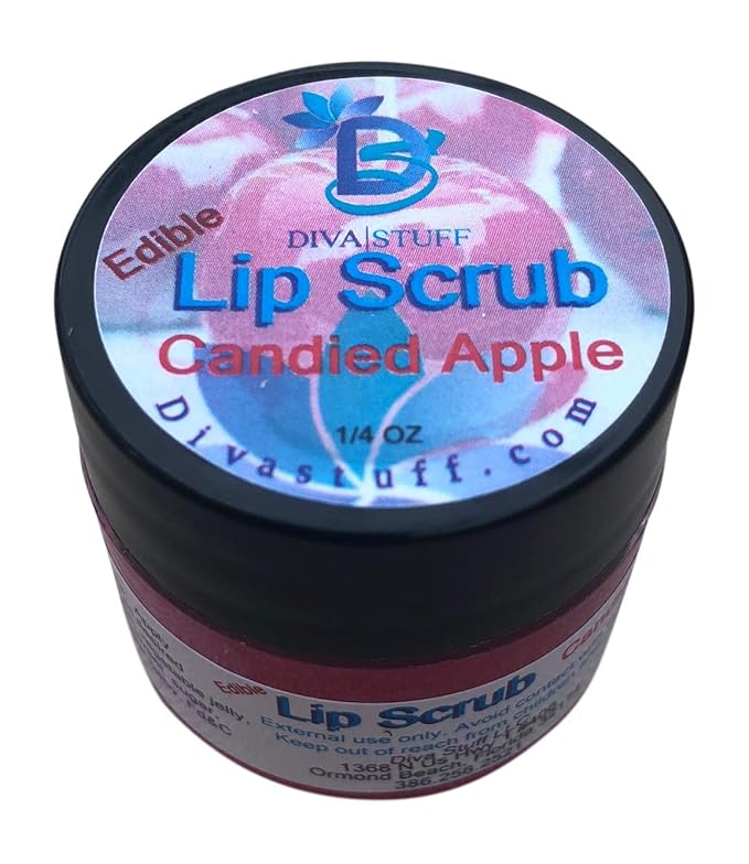 Diva Stuff Ultra Hydrating Lip Scrub for Soft Lips, Gentle Exfoliation, Moisturizer & Conditioner, Candied Apple – ¼ oz (Made in the USA)-VivaGrace Women
