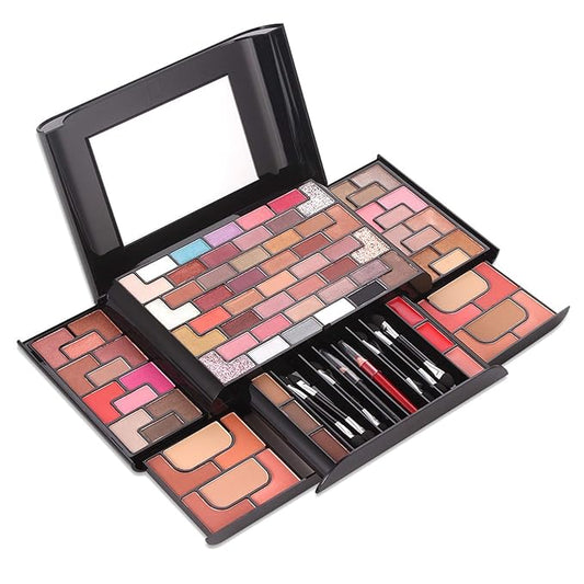 98 Colors All in one Makeup Gift Set Holiday Birthday Beauty Cosmetic Essential Starter Bundle Include 68 Eyeshadow Palette, 8 Blush, 4 Compact Powder, 3 Lipstick, Eyebrow Pencil, Lip Liner-VivaGrace Women
