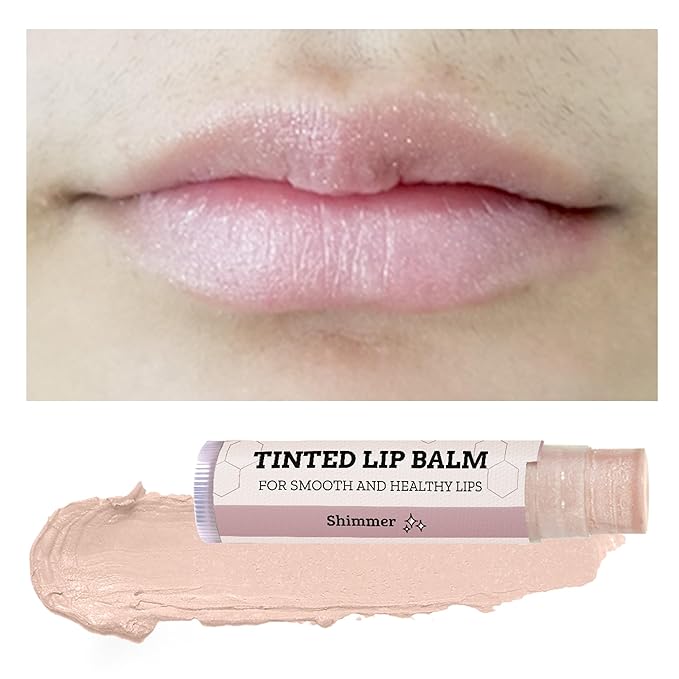 Tinted Lip Balm by Earth’s Daughter – 4 Pack of Shimmer Tint – Beeswax, Coconut Oil, Cocoa Butter, Vitamin E – Moisturize and Beautify – Paraben Free-VivaGrace Women