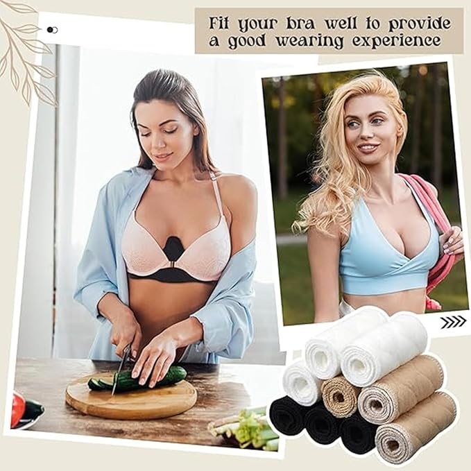 Boyiee 9 Pcs Cotton Bra Liners 3 Layer Reusable Washable Under Breast Sweat Absorber Pads for Woman-VivaGrace Women