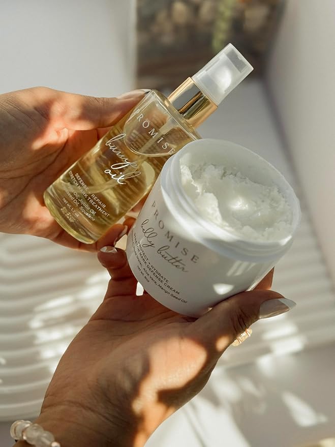 Promise Stretch Mark Prevention Kit, Scars and Dry Skin, Ultra-Hydrating Stretch Mark Cream and Stretch Mark Oil for Pregnant Women, Vegan, Non-Toxic, Set-VivaGrace Women