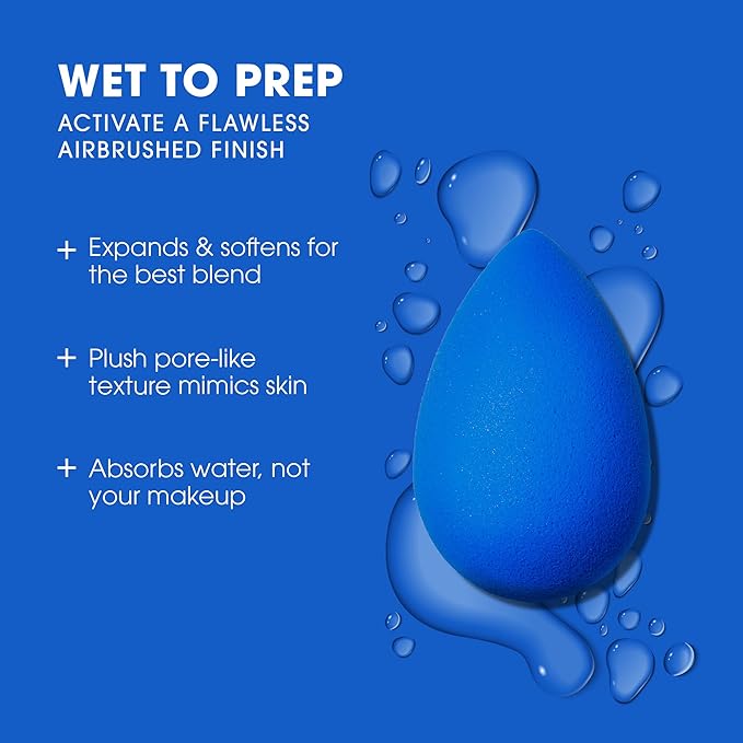 Beautyblender® | Sapphire Beauty Blender Makeup Sponge, Super-Soft Foam Easily Blends Foundations, Powders & Creams, Made in USA, Reusable, Washable, Streak Free Application, Vegan, Cruelty Free-VivaGrace Women
