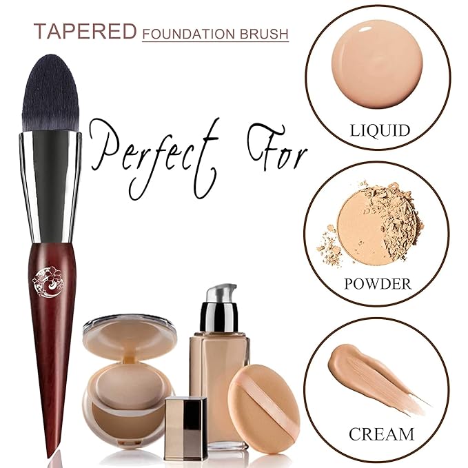 ENERGY Concealer Brush,Tapered Kabuki Foundation Makeup Brush for Under Eye Concealing Blending Liquid Cream Setting Powder Make Up for Full Coverage Cosmetic Applicator Soft Dense Makeup Tool-VivaGrace Women
