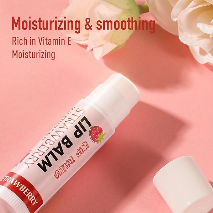 AZEN 24 Pack Lip Balm Stocking, Natural Lip Balm Bulk, Moisturizing Lip Balm for Dry Lips-VivaGrace Women