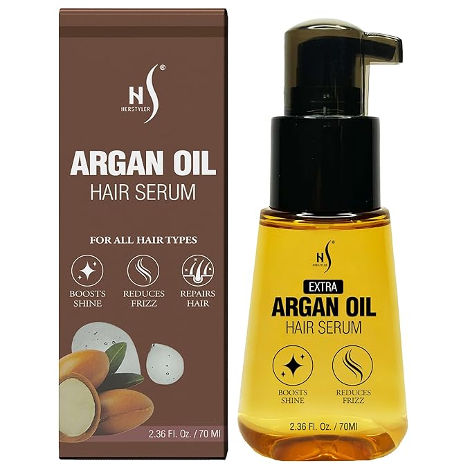 HerStyler Advanced Argan Oil Hair Serum for Women - Anti Frizz Serum for Hair - for Frizzy, Dry and Damaged Hair - Nourishing - 2.36 Fl Oz / 70 Ml (1 Pack)-VivaGrace Women